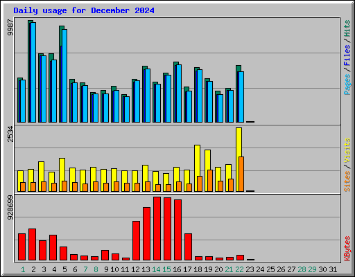 Daily usage for December 2024