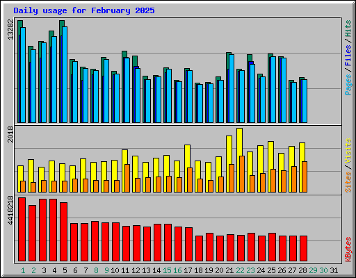 Daily usage for February 2025