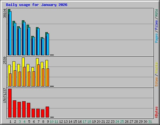 Daily usage for January 2026