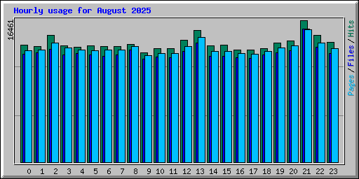 Hourly usage for August 2025