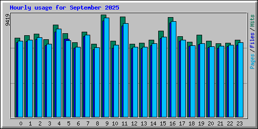 Hourly usage for September 2025
