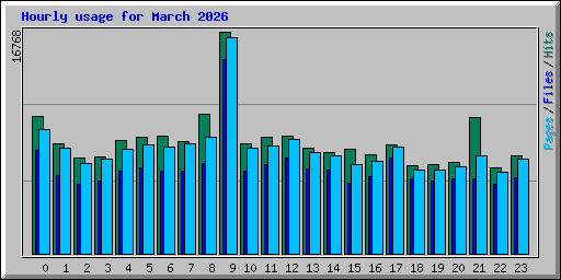 Hourly usage for March 2026